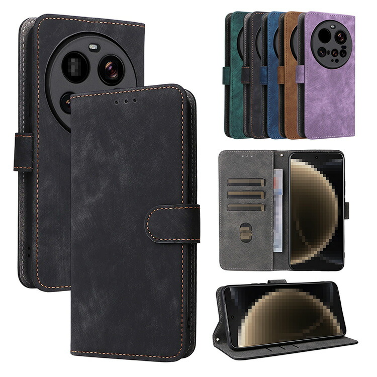 Xiaomi 15 Ultra �P�[�X �蒠�^ �J�o�[ PU���U�[ �蒠�^PU���U�[�P�[�X �X�^���h�@�\ �J�[�h���[ �X�g���b�v�� ���� �V���I�~ 15 �E���g�� �A���h���C�h