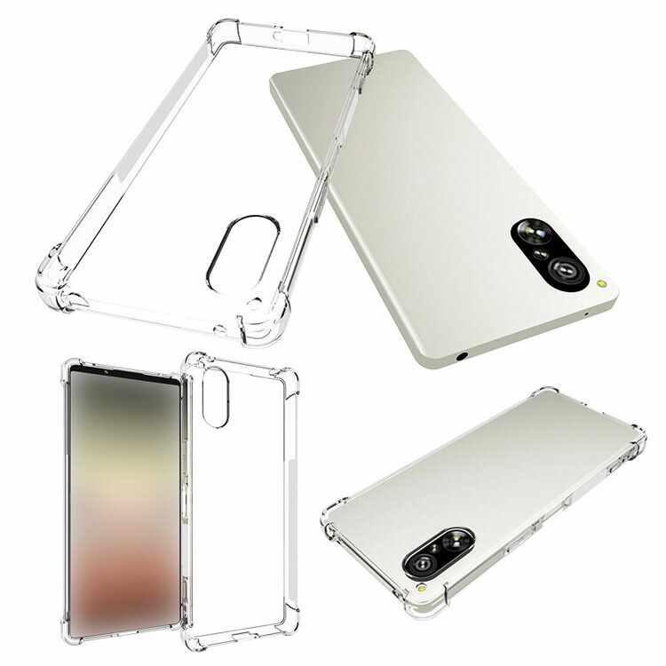 Xperia 5 V �P�[�X �N���A �ϏՌ� �J�o�[ TPU ���� �p �ی� �R�[�i�[�o���p�[ Sony �\�j�[ �G�N�X�؃��A 5 V �������� �������