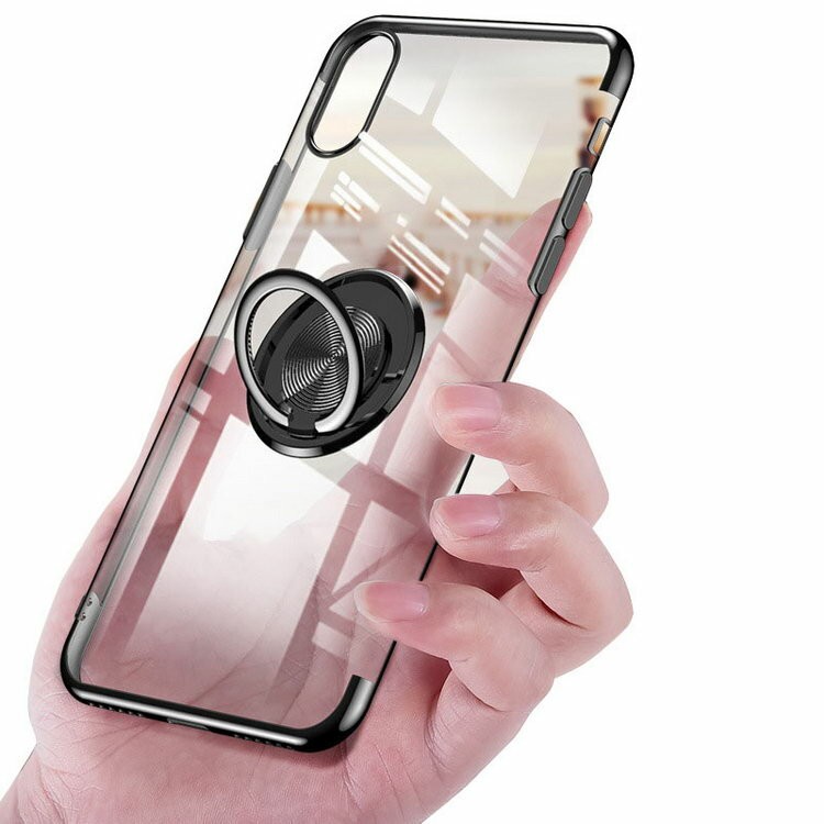 Iphone Xs Max クリアケース Tpu 耐衝撃 片手持ち リング付き カバー