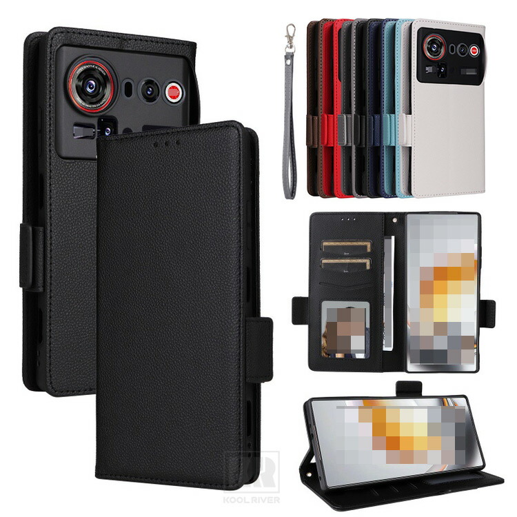 Nubia Z80 Ultra �P�[�X �蒠�^ �J�o�[ PU���U�[ �蒠�^PU���U�[�P�[�X �X�g���b�v�t�� �X�^���h�@�\ �J�[�h���[ ZTE �k�r�A Z80 �E���g�� �������