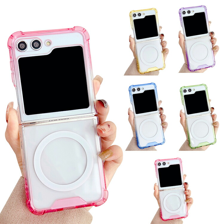 Galaxy Z Flip6 P[X NA Jo[ ܂肽݌^ Qi[d CX[d Ή }Olbgz NA wʓ p ی R[i[op[  Samsung