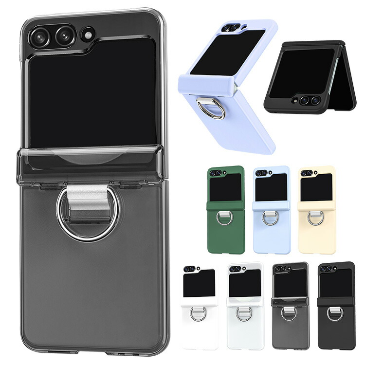Galaxy Z Flip6 �P�[�X �N���A �ϏՌ� �J�o�[ �܂肽���݌^ �N���A ���� ������ ������ �����h�~ �Ў葀�� ����� �����O�t�� �V���v�� Samsung �T���X��