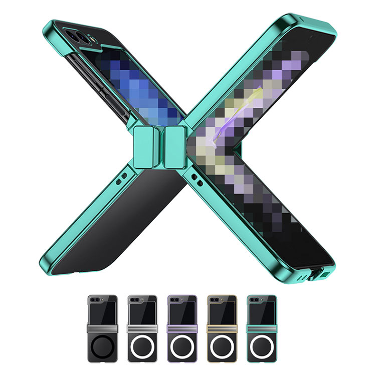 Galaxy Z Flip6 �N���A�P�[�X �J�o�[ �܂肽���݌^ ���b�L �N���A ���� �v���X�`�b�N Qi�[�d ���C�����X�[�d �Ή� �}�O�l�b�g�z�� �X�g���b�v�z�[���t��