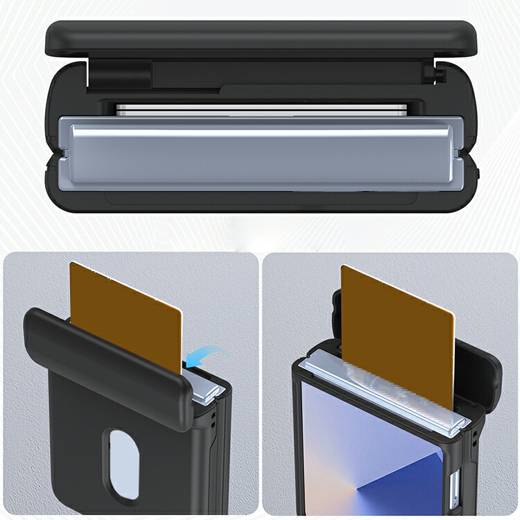 Galaxy Z Flip7クリア ケース /カバー 折りたたみ型 クリア 透明カード