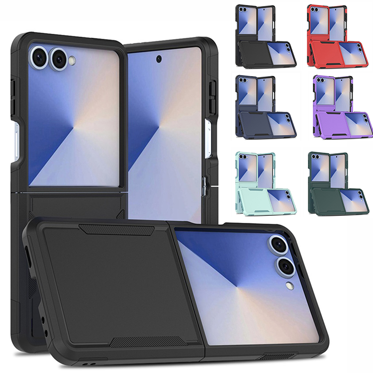 Galaxy Z Flip7 �ϏՌ� �P�[�X �J�o�[ �܂肽���݌^  ����TPU+ �w�ʃv���X�`�b�N �V���v�� ������ Samsung �T���X�� �M�����N�V�[ Z