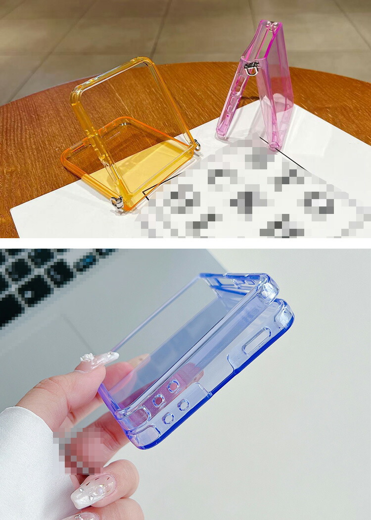Galaxy Z Flip7 クリアケース/カバー 折りたたみ型 半透明