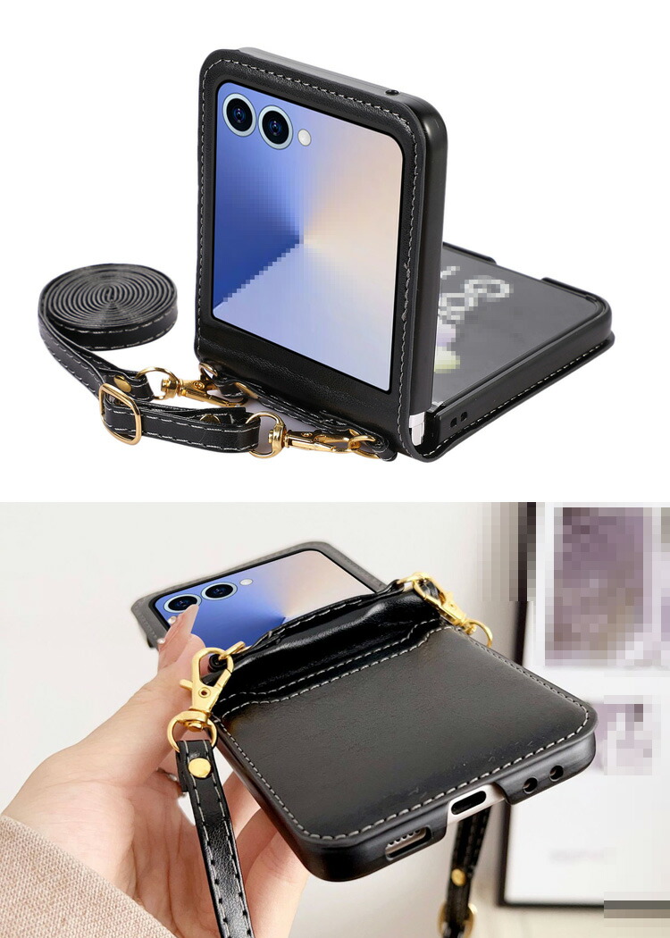 Galaxy Z Flip7 スマホショルダー ケース /カバー 折りたたみ型 PU