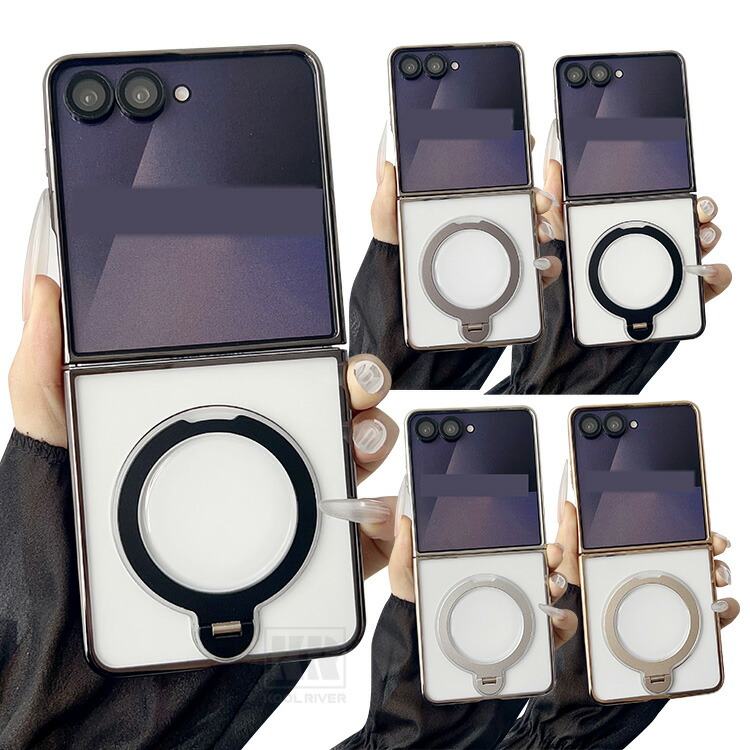 Galaxy Z Flip8 �ϏՌ� �P�[�X �N���A ���b�L �J�o�[ ���� �܂肽���݌^ ��̌^�����O�t�� �X�^���h�@�\ Qi�[�d ���C�����X�[�d�Ή� Samsung �T���X��