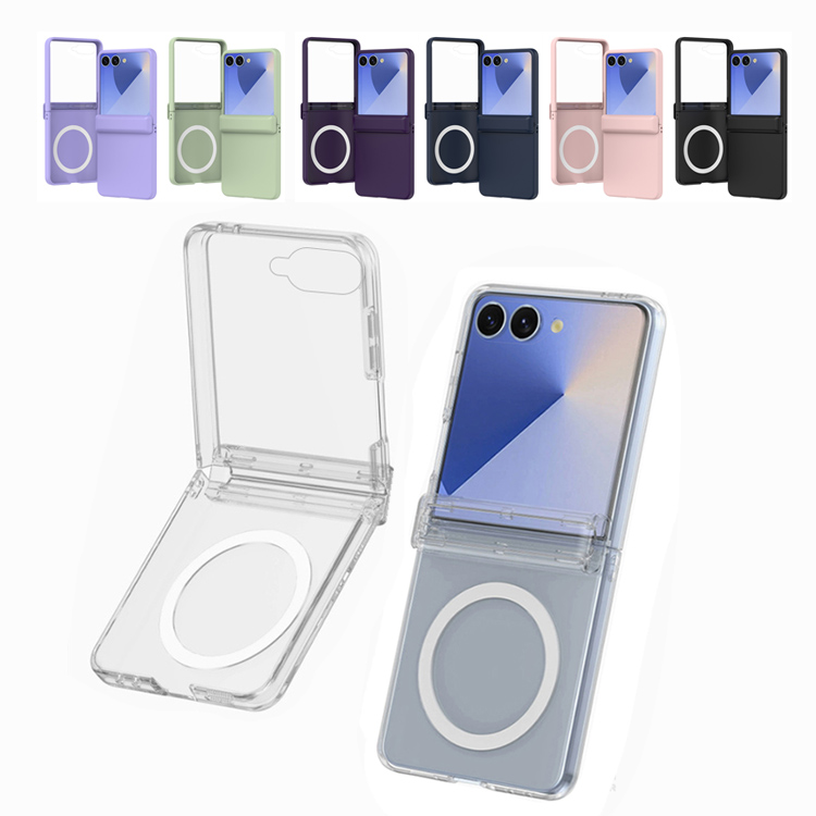 Galaxy Z Flip8 �P�[�X �N���A �ϏՌ� �J�o�[ �܂肽���݌^ ���� �T�u�f�B�X�v���C�t���ی�t�B���� �����K���X�t�B�����t�� Qi�[�d ���C�����X�[�d �Ή�