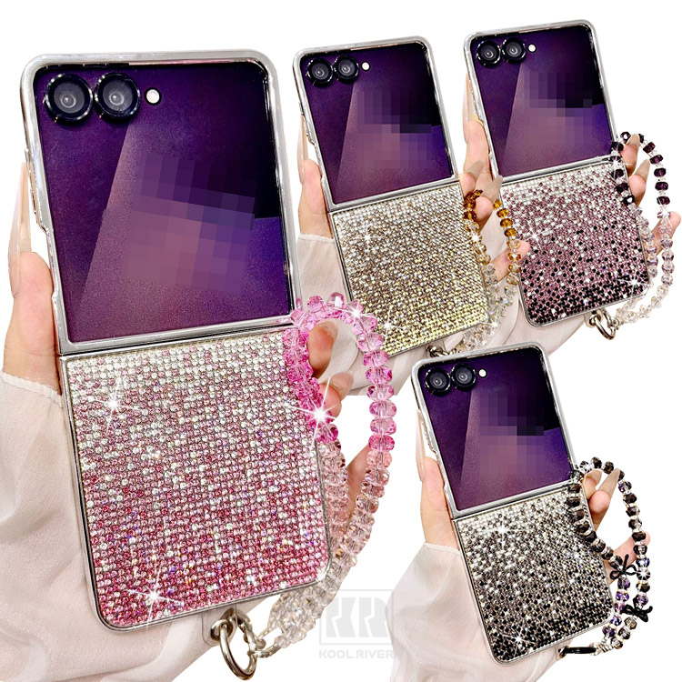 Galaxy Z Flip8 �P�[�X �ϏՌ� �J�o�[ �܂肽���݌^ ���C���X�g�[�� �O���b�^�[ �X�g���b�v�t�� �O���f�[�V���� ���� �L���L�� ������ �f�R Samsung