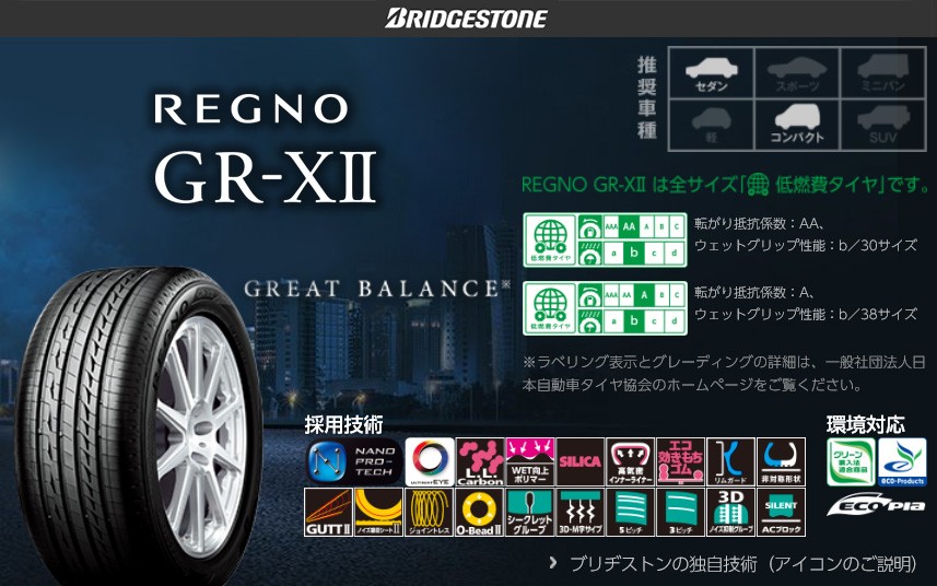 ◆新品◆　4本　ブリヂストン　REGNO　レグノ　タイヤ単品　GR-X2　95V　GRX2　215　60R16　GR-XII