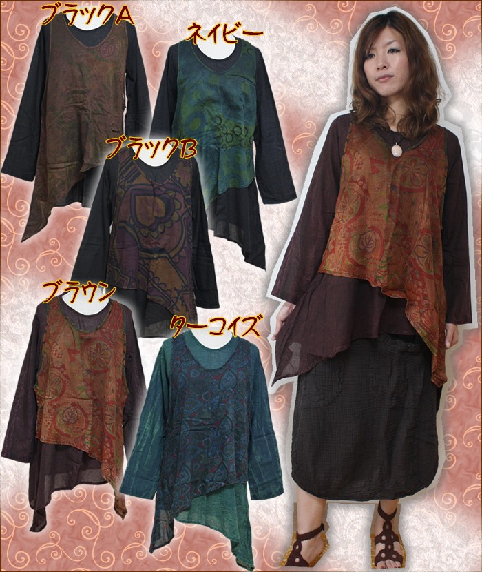 アジアン雑貨・エスニック雑貨のItal Village アジアンファッション ブラウス シャツ