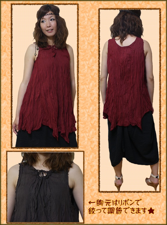 アジアン雑貨・エスニックファッションのItal Village アジアンスタイル キャミソール