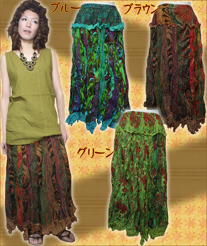 アジアン雑貨・エスニック雑貨のItal Village アジアンスタイル スカート