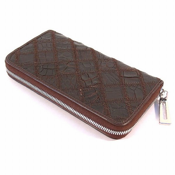 財布 レディース 長財布 クロコ財布 本革クロコダイル ファスナー財布 
