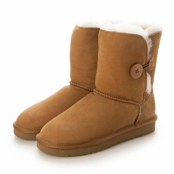 ムートン100％ 羊毛 ベイリーボタン ミドルブーツ シープスキン ボア