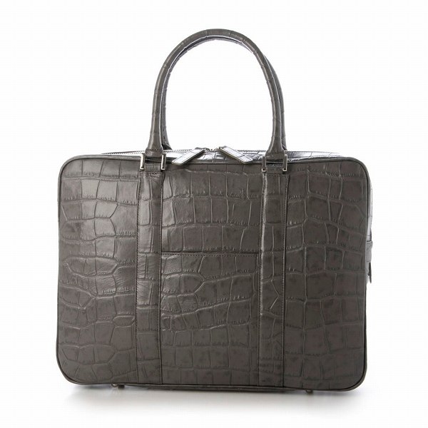 日本製 クロコ型押し 牛革 ブリーフバッグ ソフトブリーフ トート