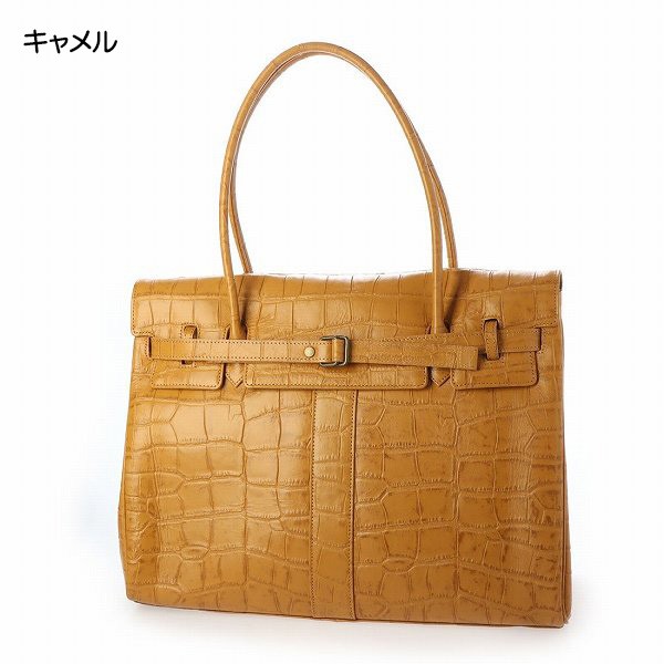 日本製 ハンドバッグ クロコ型押し ITALICO 牛革 国産 レザー トート 