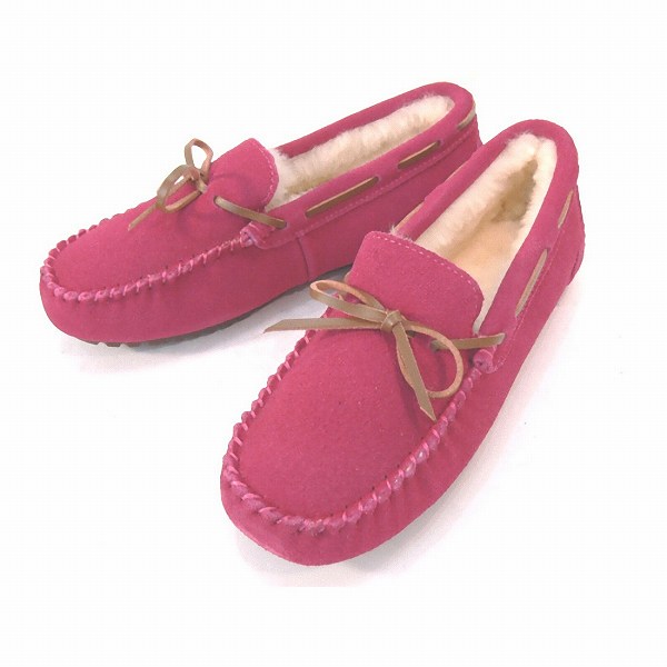 シープムートン ローファー レディース ムートン100％ ファー リボン