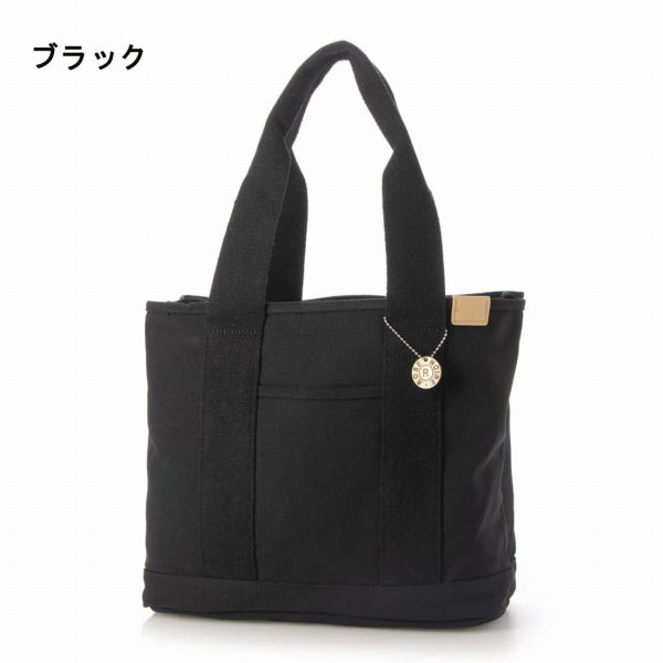 黒キャンバス トートバッグ ジッパーポケット付き トートバッグ キャンバス 仕切りあり 3つ仕切り おしゃれ ファスナー
