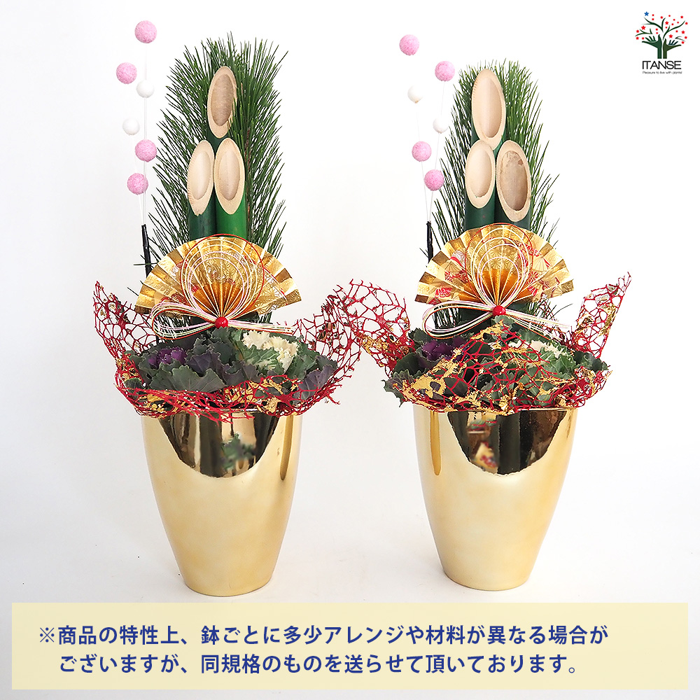 門松(かどまつ) ミニ門松 ゴールド鉢 正月飾り 5号/1個売り お正月