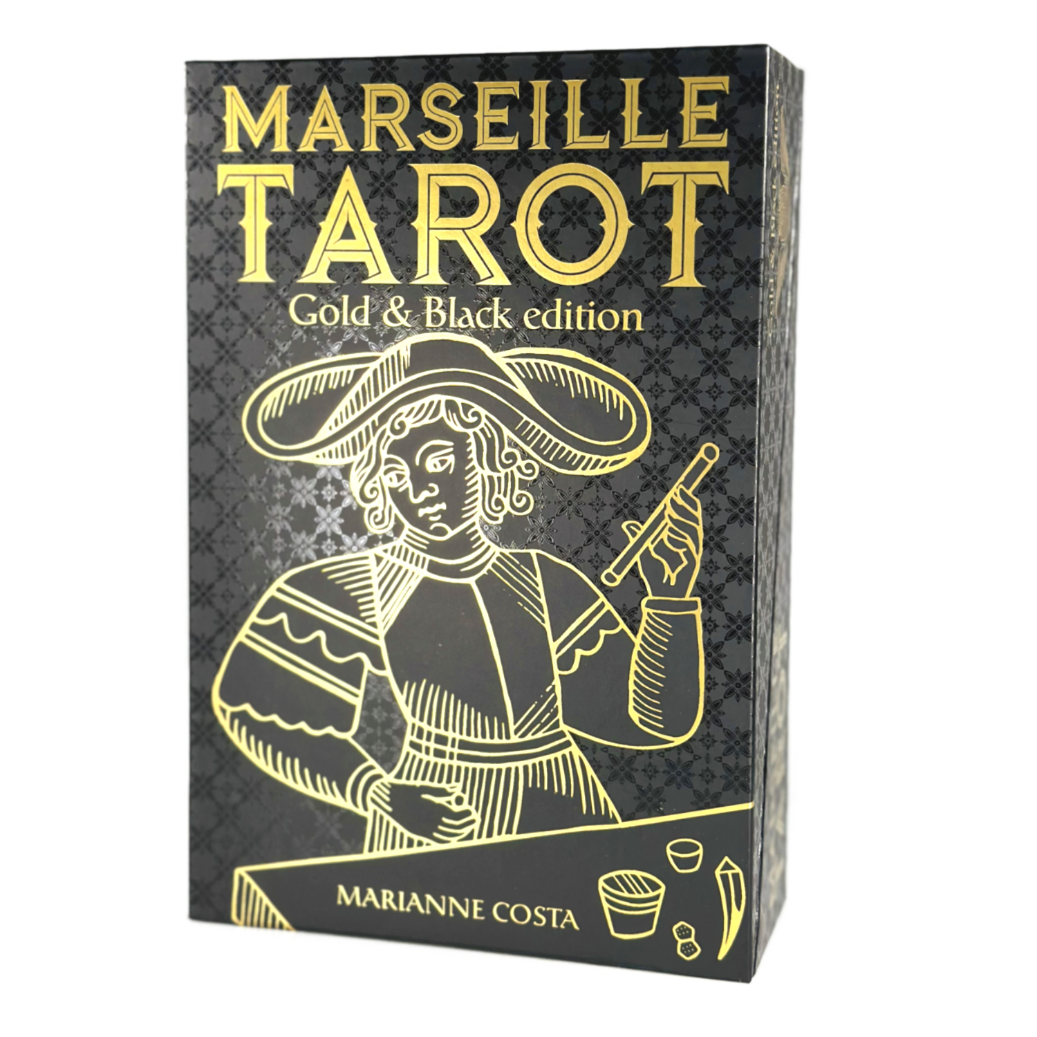 タロットカード 78枚 マルセイユ版 マルセイユ・タロット・ゴールド＆ブラック エディション Marseille Tarot Gold &amp; Black Edition  日本語解説書付き