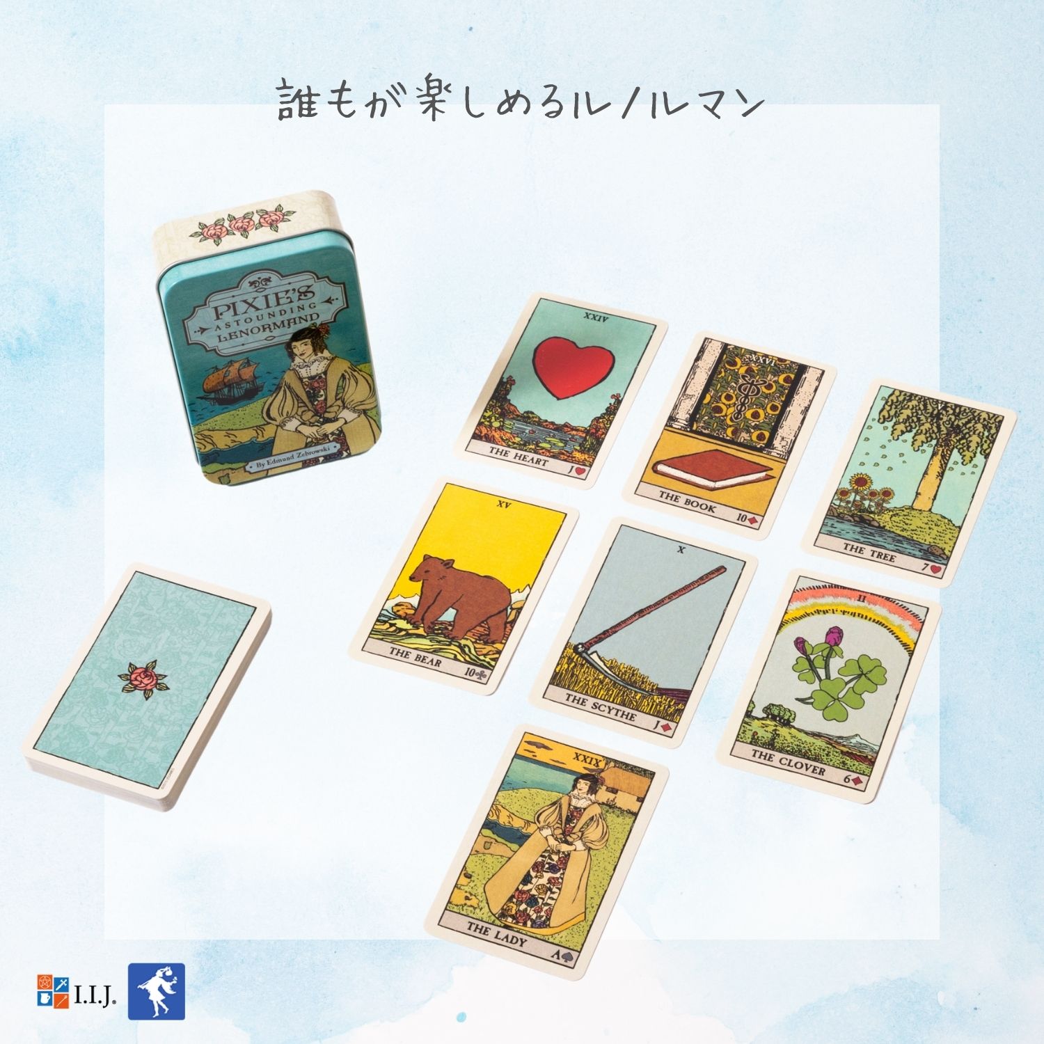 ルノルマン オラクルカード 占い  ピクシーズ アスタウンディング ルノルマン（缶入り） PIXIE'S ASTOUNDING LENORMAND  日本語解説書付き 正規品｜item-island-jp2｜05