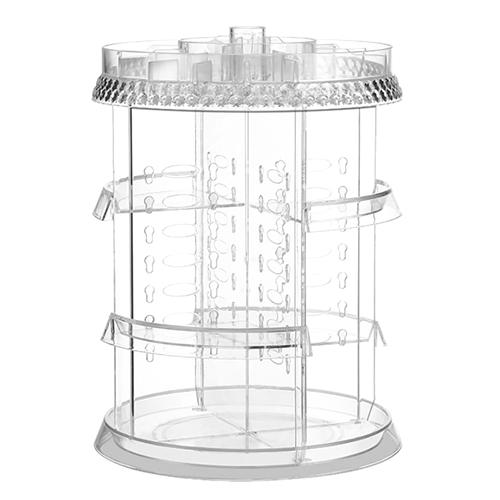 送料無料 メイクボックス コスメティックタワー B018 360度回転式 コスメ収納ボックス 透明 アクリルケース メイクスタンド タワー型 大容量｜item-japan｜02