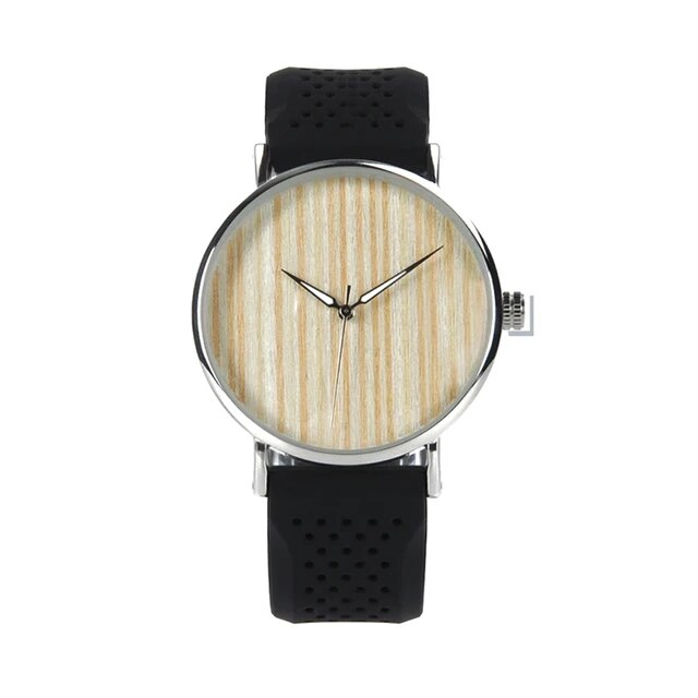 男性と女性のための竹の時計,革の腕時計,クォーツ