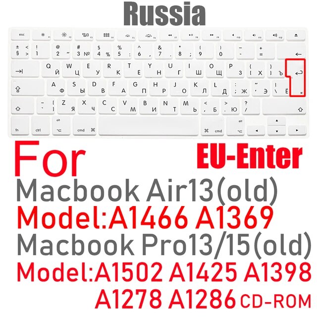 キーボードカバーeu米国ロシア語キーボードmacbook Air13 A1466 Pro13/15 A1502A1398シリコンキーボードプロテクター｜itemselect｜07