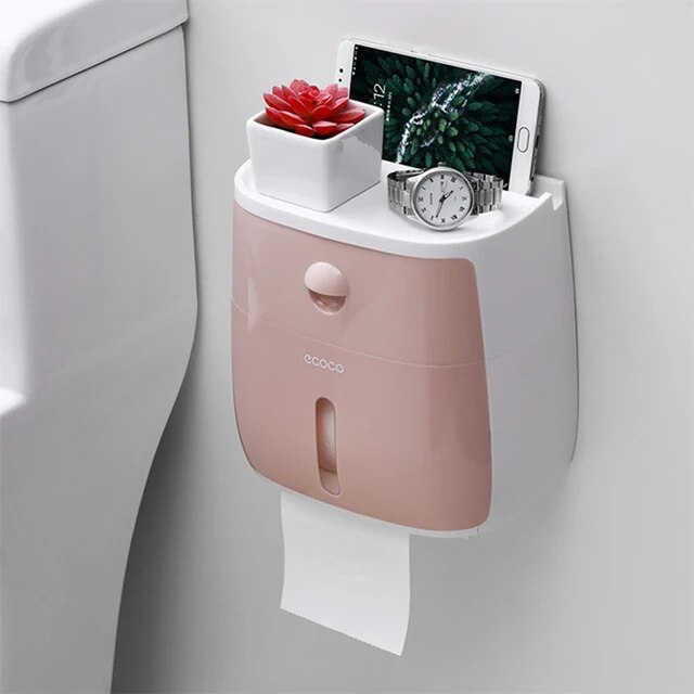 防水プラスチックタオルホルダー,壁掛け式トイレットペーパー棚,収納ボックス,ポータブルロール｜itemselect｜05