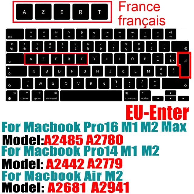 Macbook Air M2,a2681,2022,a2442,a2485,pro14,keybash,ロシア語,fran,新しい用のシリコン保護ケー｜itemselect｜05