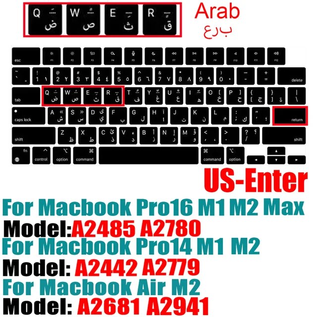 Macbook Air M2,a2681,2022,a2442,a2485,pro14,keybash,ロシア語,fran,新しい用のシリコン保護ケー｜itemselect｜08
