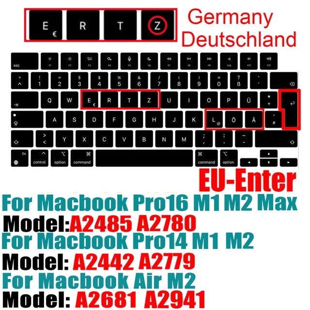 Macbook Air M2,a2681,2022,a2442,a2485,pro14,keybash,ロシア語,fran,新しい用のシリコン保護ケー｜itemselect｜07