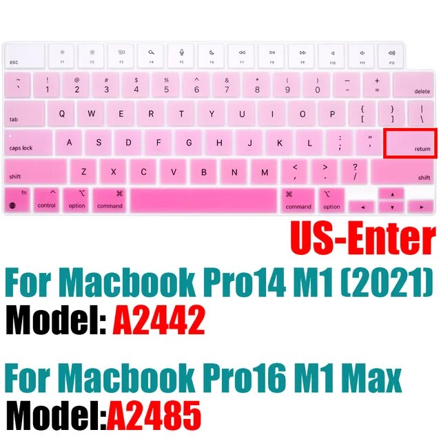 2021のmacbookプロ14 16インチキーボードカバーA2442 A2485ノートパソコンのキーボードプロテクターシリコーン色Pro14.2 M｜itemselect｜15