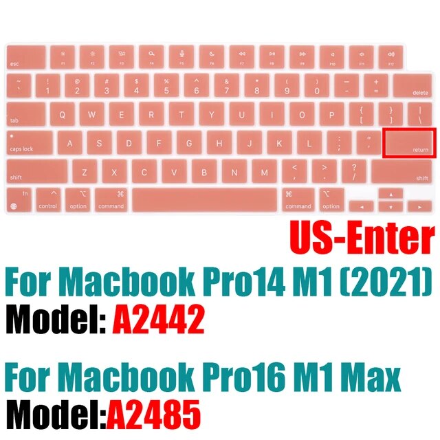 2021のmacbookプロ14 16インチキーボードカバーA2442 A2485ノートパソコンのキーボードプロテクターシリコーン色Pro14.2 M｜itemselect｜04