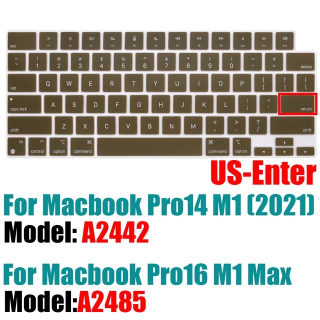 2021のmacbookプロ14 16インチキーボードカバーA2442 A2485ノートパソコンのキーボードプロテクターシリコーン色Pro14.2 M｜itemselect｜06
