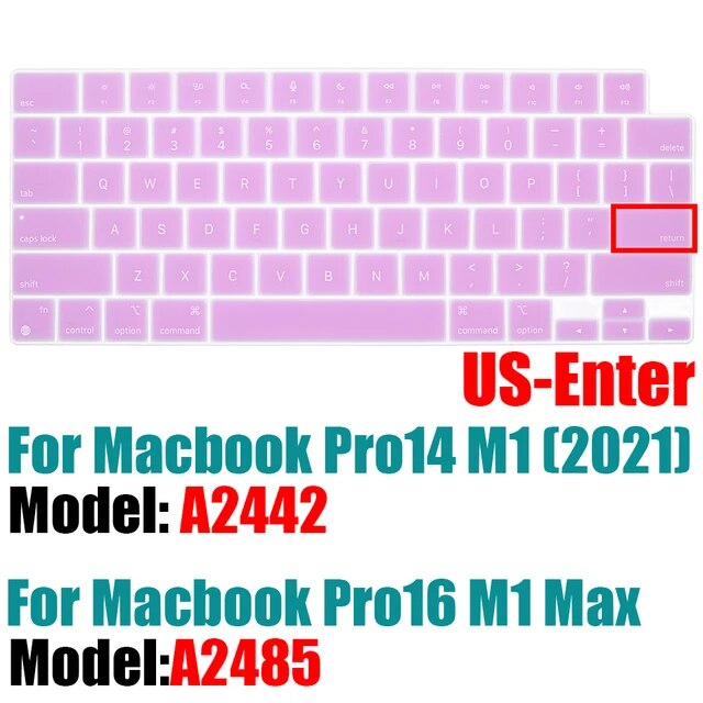 2021のmacbookプロ14 16インチキーボードカバーA2442 A2485ノートパソコンのキーボードプロテクターシリコーン色Pro14.2 M｜itemselect｜05