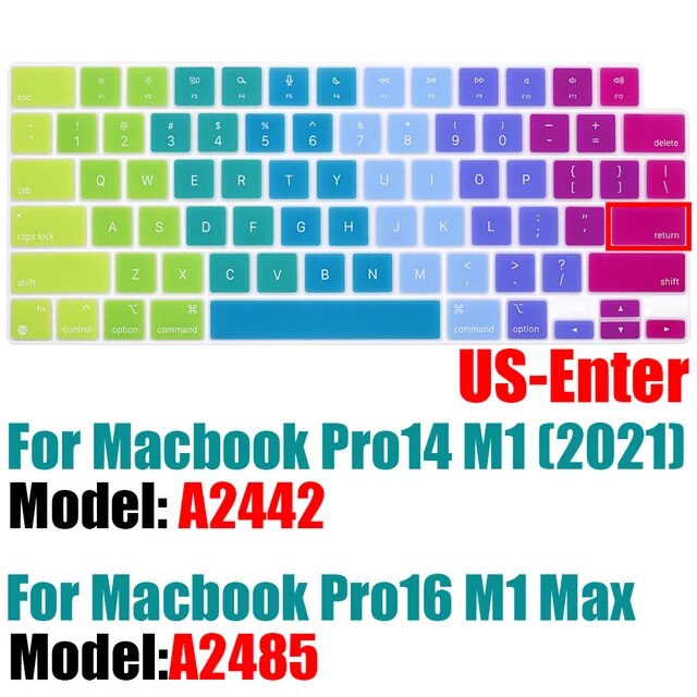 2021のmacbookプロ14 16インチキーボードカバーA2442 A2485ノートパソコンのキーボードプロテクターシリコーン色Pro14.2 M｜itemselect｜16