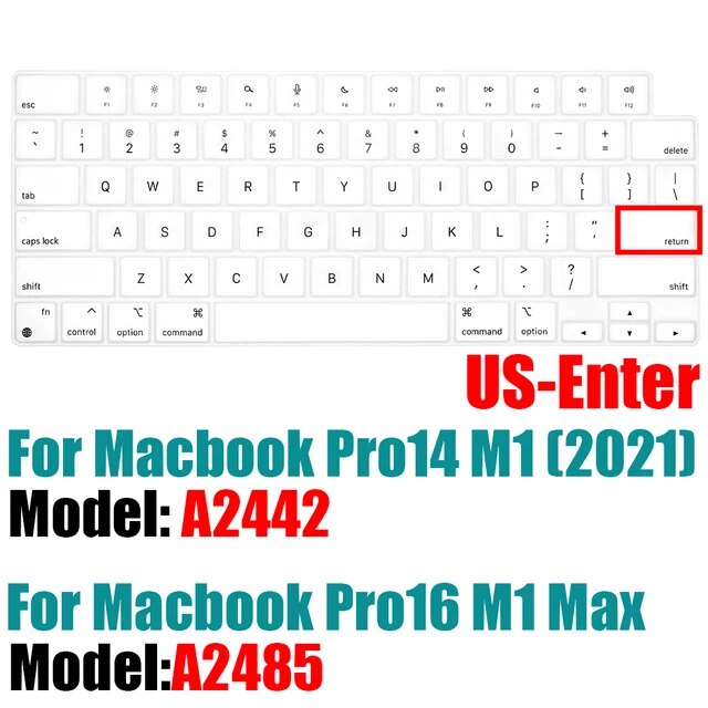 2021のmacbookプロ14 16インチキーボードカバーA2442 A2485ノートパソコンのキーボードプロテクターシリコーン色Pro14.2 M｜itemselect｜03