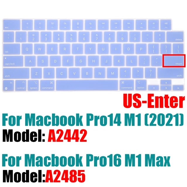 2021のmacbookプロ14 16インチキーボードカバーA2442 A2485ノートパソコンのキーボードプロテクターシリコーン色Pro14.2 M｜itemselect｜11