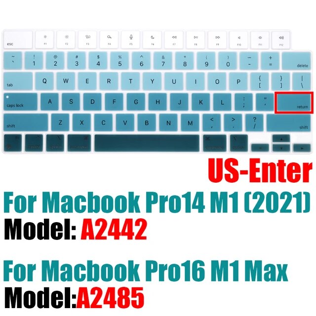 2021のmacbookプロ14 16インチキーボードカバーA2442 A2485ノートパソコンのキーボードプロテクターシリコーン色Pro14.2 M｜itemselect｜07