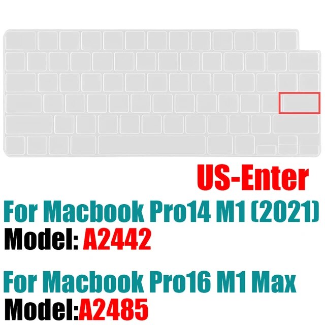 2021のmacbookプロ14 16インチキーボードカバーA2442 A2485ノートパソコンのキーボードプロテクターシリコーン色Pro14.2 M｜itemselect｜13