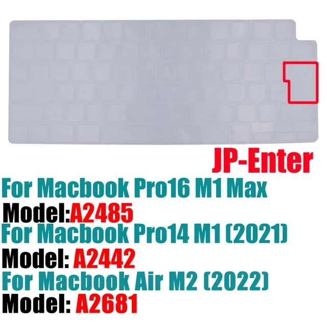 Macbook pro 14 a2442/macbook pro 16 a2485 2021,m1チップ,シリコンカラー,英語のキーボードプロテクター｜itemselect｜02