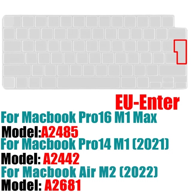 Macbook pro 14 a2442/macbook pro 16 a2485 2021,m1チップ,シリコンカラー,英語のキーボードプロテクター｜itemselect｜03