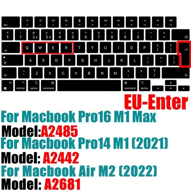 Macbook pro 14 a2442/macbook pro 16 a2485 2021,m1チップ,シリコンカラー,英語のキーボードプロテクター｜itemselect｜14