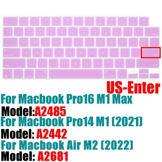 Macbook pro 14 a2442/macbook pro 16 a2485 2021,m1チップ,シリコンカラー,英語のキーボードプロテクター｜itemselect｜11
