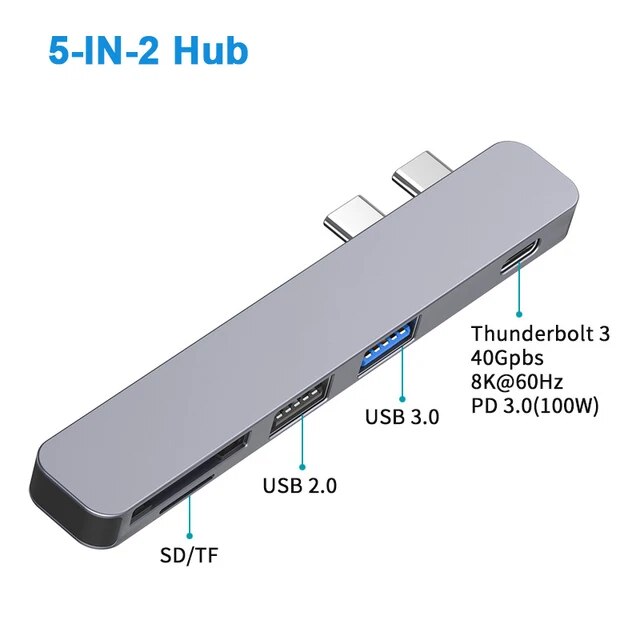 Macbook pro/air 2021-2016用usbcハブアダプター,usb3.0およびtfsdカードリーダー付き,macbook pro 13｜itemselect｜02