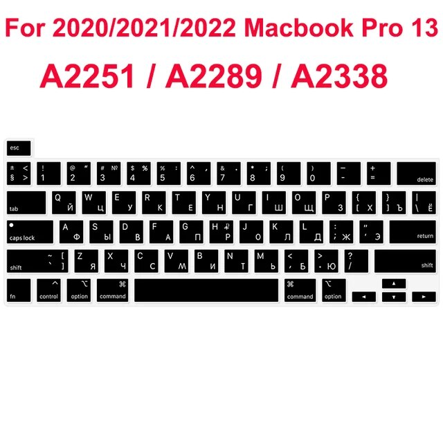 シリコンキーボードプロテクター,2022 macbook pro m2 13 "a2338 a2289 a2251用カバー,英語版｜itemselect｜03