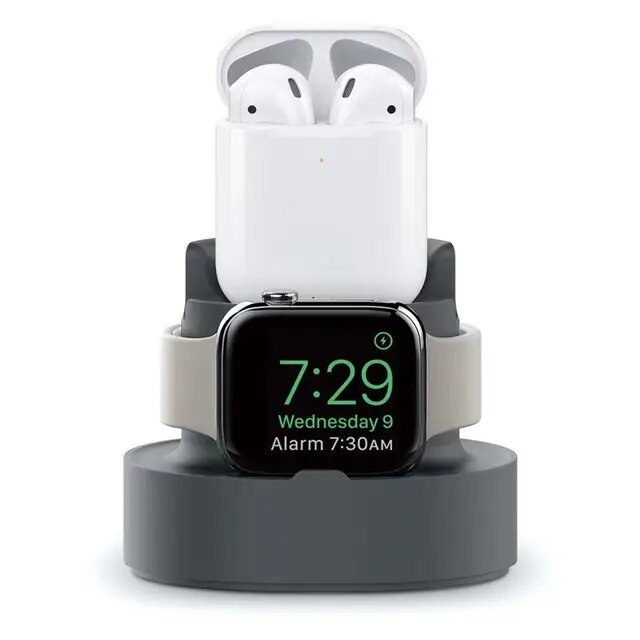 3 in 1充電スタンド付きシリコンヘッドセット,iPhone 11 12 pro max iwatch airpods pro 2 3,充電ステーシ｜itemselect｜06